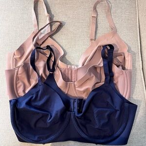 Nautica Women's Bra Set of 3- Navy and Blush and Mauve